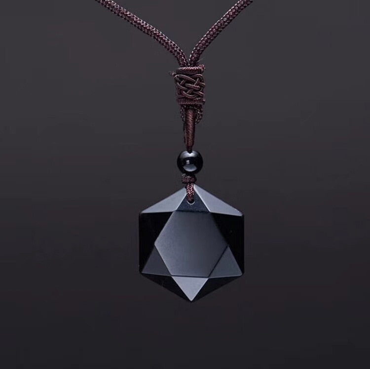 Colar Hexagonal Black Obsidian™ - Trançado a Mão
