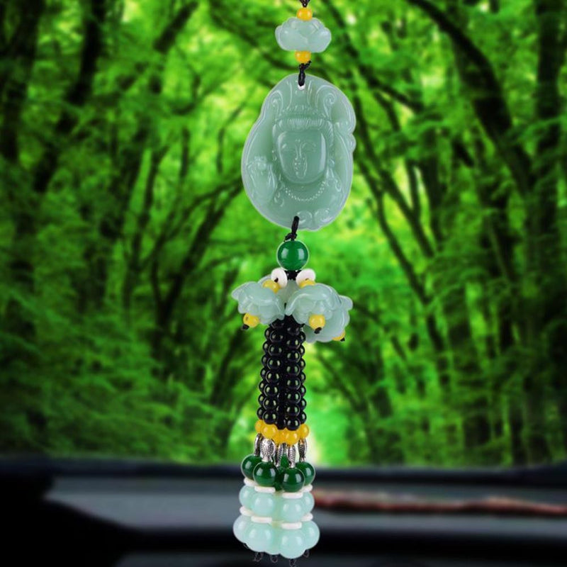 Amuleto de Suspensão para Carro Jade Verde