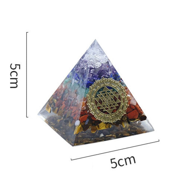 Pirâmide de Orgonite Sete Chacras